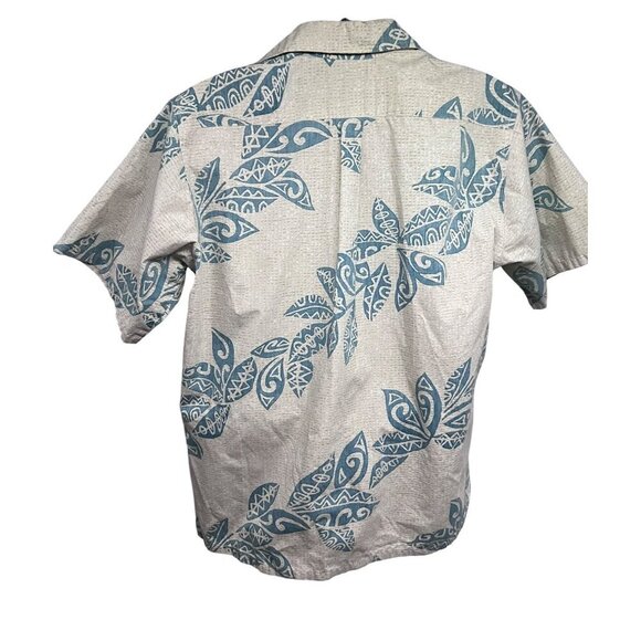 Go Barefoot Men Vintage Reverse Print Pullover Hawaiian Aloha Shirt Large Pocket - Picture 3 of 7